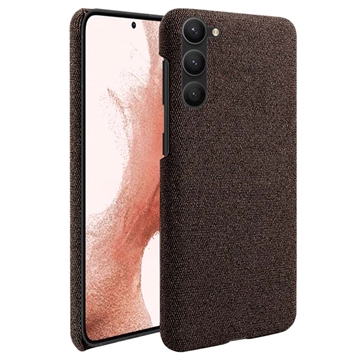 Carcasa de Plástico Recubierto de Tela para Samsung Galaxy S23 5G - Marrón