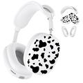Set protector 3 en 1 con estampado de vaca para AirPods Max - Blanco / Negro