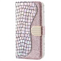 Funda Croco Bling para iPhone 11 - Estilo Cartera - Plateado