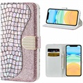 Funda Croco Bling para iPhone 11 - Estilo Cartera - Dorado