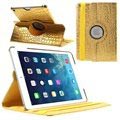 Smart Case Funda de Cuero Giratoria para iPad Air - Cocodrilo - Dorado