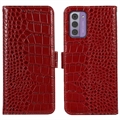 Funda Crocodile con RFID para Nokia G42 - Estilo Cartera - Rojo