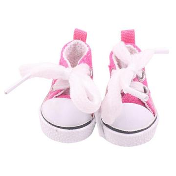 Lindo Mini zapatillas con cordones para Labubu 17cm - Rosa Fuerte