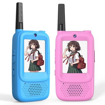 D3 Kids Walkie Talkie con Cámara y Pantalla - 2 Pcs. - Rosa / Azul