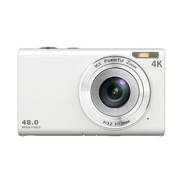 DC402-AF 4K Kids 48MP Digital Camera Auto Focus 16X Digital Zoom Vlogging Camera for Teens - Blanco