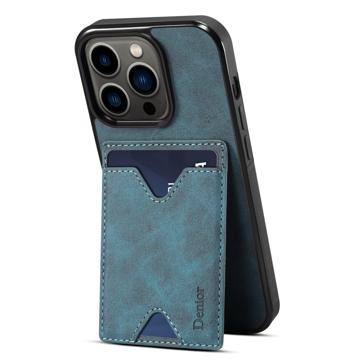 Caracasa de TPU con Tarjetero y Función Atril Denior para iPhone 14 Pro - Azul