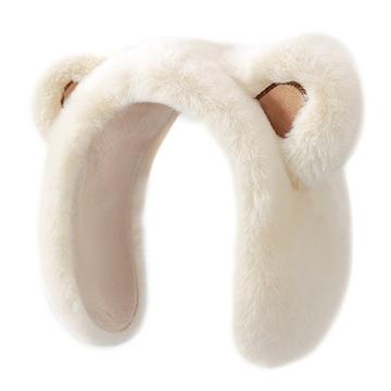 DEZ45 Diadema / Orejeras de Invierno con Orejas de Oso de Peluche - Beige