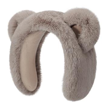 DEZ45 Diadema / Orejeras de Invierno con Orejas de Peluche - Gris