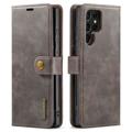 DG.Ming 2-en-1 Funda estilo cartera para Samsung Galaxy S23 Ultra 5G - Gris