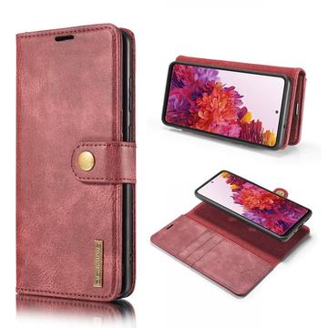 DG.Ming 2-en-1 Funda estilo cartera para Samsung Galaxy S20 FE - Vino Tinto