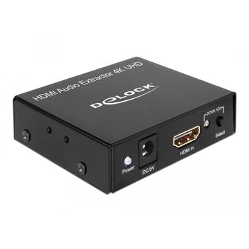 DeLock Extractor de audio HDMI - 4K @ 30Hz - Negro