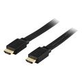 Deltaco Cable HDMI plano de alta velocidad con Ethernet - 0,5 m - Negro