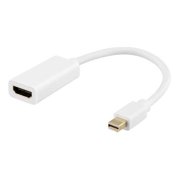 Deltaco Adaptador de Mini DisplayPort a HDMI - 0,2 m - Blanco