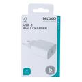 Deltaco Cargador de pared USB-C con Power Delivery - 20W - Blanco