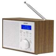 Denver DAB-46 Radio DAB con FM y función de alarma - Blanco