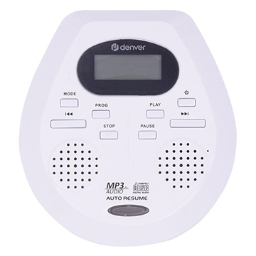 Denver DMP-395W Reproductor portátil de CD/MP3 - Blanco