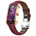 Dora T Reloj inteligente elegante para mujer con idioma danés - Rojo / Oro rosa