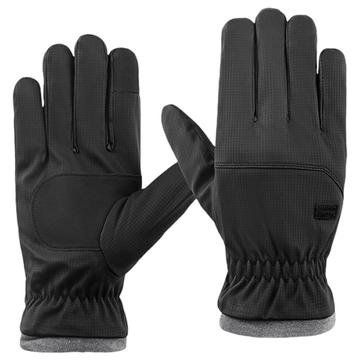 Guantes de conducción/ciclismo con forro polar y pantalla táctil para hombre - Negro