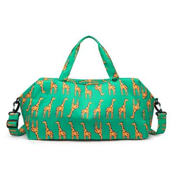 Bolsa de viaje impermeable con separación de ropa seca y húmeda - Verde / Jirafa