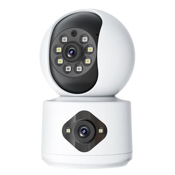 Cámara de seguridad WiFi de doble lente de 4 MP con seguimiento de 360º y audio bidireccional