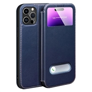 Funda de piel iPhone 16 Pro Max Dual View Flip - Zafiro