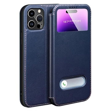 Funda de piel iPhone 16 Pro Max Dual View Flip - Zafiro