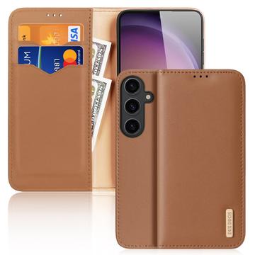 Funda de Cuero Dux Ducis Hivo para Samsung Galaxy S24+ - Estilo Cartera - Marrón