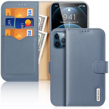 Dux Ducis Hivo para iPhone 12/12 Pro Funda de Piel Billetera - Azul Bebé