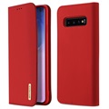 Funda de Cuero Dux Ducis Wish para Samsung Galaxy S10 - Rojo