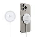 Cargador inalámbrico rápido Duzzona W18 Qi2 de 15W para iPhone 12/13/14/15/16 - blanco