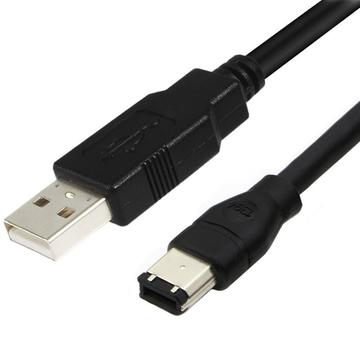 ERE Cable adaptador de USB a FireWire 1394 para dispositivos de audio/vídeo - 1.8m - Negro