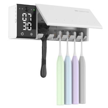 ES909 Desinfectante UV Inteligente para Cepillos de Dientes con Reloj LED y Temporizador - Blanco
