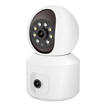 ESCAM QF010 2x2MP Cámara WiFi con detección de movimiento de doble lente Cámara de voz bidireccional compatible con almacenamiento en la nube - Enchufe EU