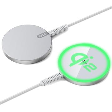 ESR HaloLock Qi2 Mini Cargador Inalámbrico MagSafe 15W - Plateado