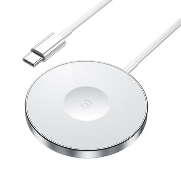 ESSAGER Cargador inalámbrico magnético 3 en 1 de 15 W para iPhone 12 / 13 / 14 / 15, AirPods, iWatch Slim Charging Pad