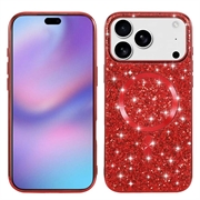 Funda iPhone 17 Pro con purpurina galvanoplastia - Compatible con MagSafe - Rojo