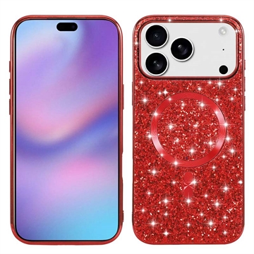 Funda iPhone 17 Pro con purpurina galvanoplastia - Compatible con MagSafe - Rojo