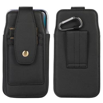 Elegante funda universal con clip para cinturón de 6.7" - ranuras para tarjetas, mosquetón