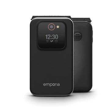 Emporia Joy-LTE Flip Phone para personas mayores - Negro