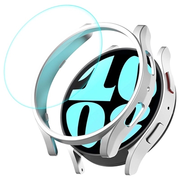Enkay Samsung Galaxy Watch6 Case with Tempered Glass - 40mm - Silver