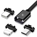 Cable Magnético 3-en-1 Baseus - Lightning, MicroUSB, Tipo-C - 2m - Negro