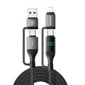 Essager Cable de carga rápida 4 en 1 de 100W con indicador de potencia - 2m - Negro