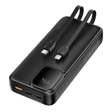 Essager Digital Display 10000mAh Power Bank con cables Type-C y Lightning - 22.5W