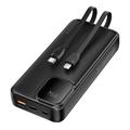 Essager Digital Display 20000mAh Power Bank con cables Type-C y Lightning - 22.5W - Negro