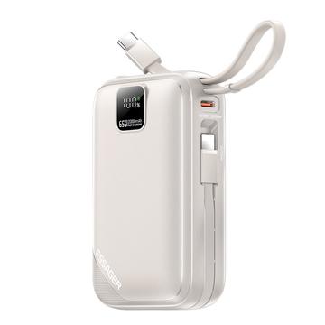 Essager PD 65W Fast Charging Power Bank 20000mAh con cables Lightning/USB-C - Titanio