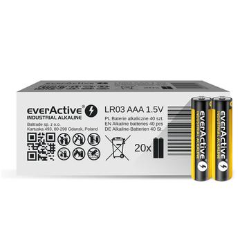 Pilas alcalinas industriales EverActive AAA / LR03 - 40 uds.