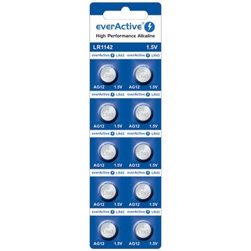 Pilas alcalinas de botón EverActive AG12 LR1142/LR43 - 10 uds.
