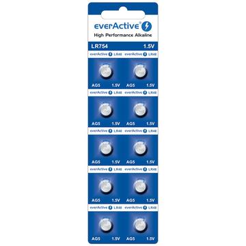 Pilas alcalinas de botón EverActive AG5 LR754/LR48 - 10 uds.