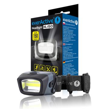 Linterna frontal LED EverActive HL-150 con 3 modos de iluminación - 150 lúmenes