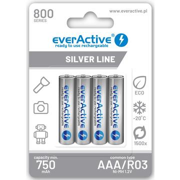 EverActive Silver Line EVHRL03-800 Pilas recargables AAA 800mAh - 4 uds.